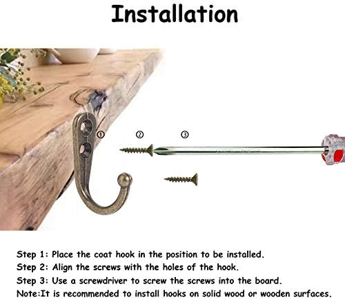 Beilala 12 Pack Coat Hooks Door Wall, Small Single Metal Hook with 30 Screws Hanging Clothes, Robe, Towel, Hat, Key, Cup for Bedroom Bathroom Kitchen Office Closets (Bronze)
