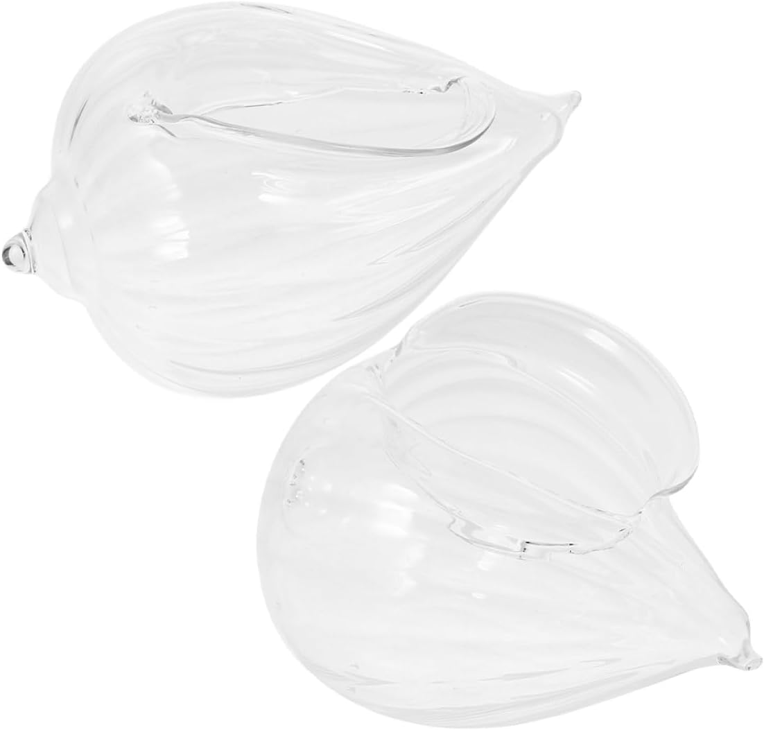 DOITOOL 2pcs Conch Shell Glass Drinking Cups 370ml Decorative Cocktail Mugs Unique Conch Shape Wine Glasses for Parties Home Bar and Entertaining