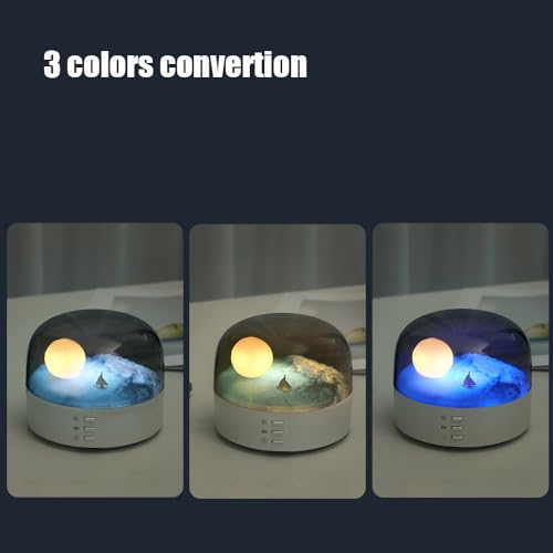 Image of Elegant Moon Sea and Snow Mountain LED Night Light Lamp USB Type-C Rechargeable, Brightness Adjustable, Two Mode can be Switched, Ideal Bedroom Mood Light and Gift