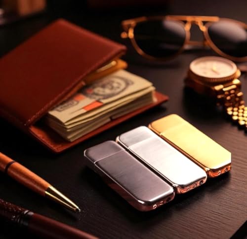 Encendedor NIVEK Slim Compact metal ultrafino negro miniatura 3
