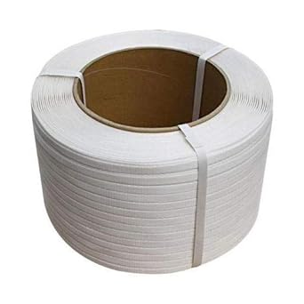 ELA High Strength PP Box Strap White Colour for Semi Automatic or Manual Roll, 4 kg - 12 mm Width, 0.80 Thickness, Pack of 2