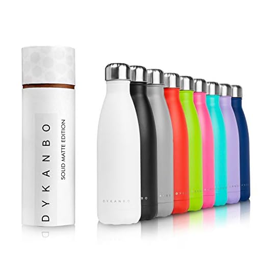 DYKANBO Botella térmica de Acero Inoxidable. Termo para Bebida fría o Caliente como Agua, café, té o infusiones. para Llevar al Trabajo, Oficina, Gimnasio o a la Playa. 500ml (Blanco)