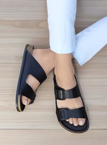 Image of AADI Men's Synthetic Leather Lightweight Comfortable Indoor Outdoor Daily Use Casual Slides /Slippers /Sandals /Floaters
