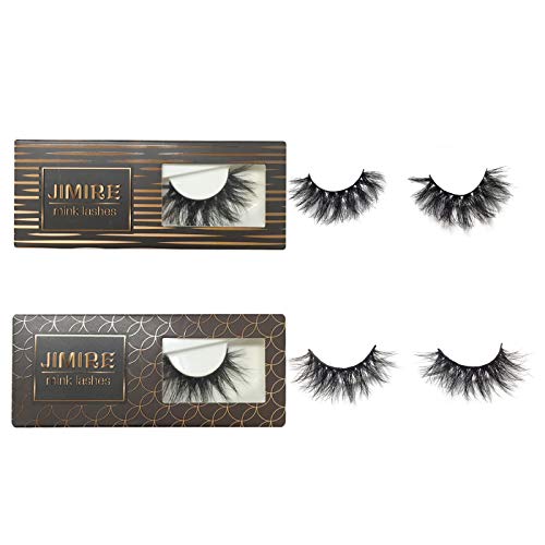 JIMIRE 3D Mink Lashes Srtip Siberian Mink Eyelashes Full Volume Cruelty-free Lashes 2 Pairs