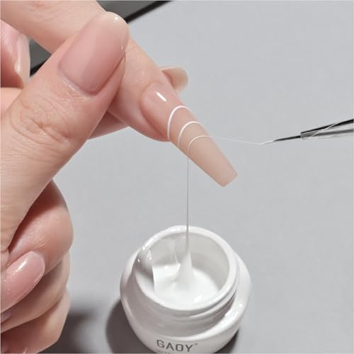 GAOY Spider Gel for Nail Art White Elastic Gel Polish for Painting Line Design No Wipe UV Light Cure