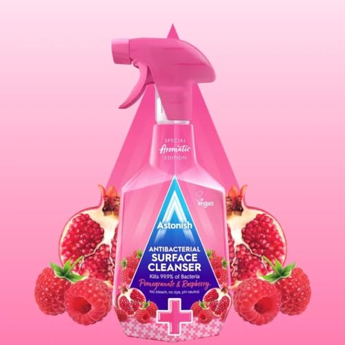 Astonish Special Aromatic Edition Multi-Purpose Anti-Bacterial Surface Cleanser Spray, Pomegranate and Raspberry Scent, 750ml - Image 2