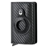 GGXXGG Mens Wallet with AirTag Holder: Carbon Fiber Bifold RFID Blocking Credit Card Wallet, For Air