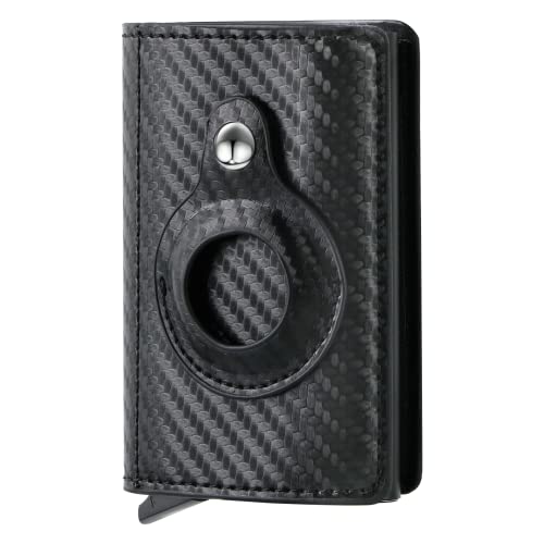 Ggxxgg Mens Wallet With Airtag Holder: Carbon Fiber Bifold Rfid Blocking Credit Card Wallet, For Airtag Or Standard Use, Minimalist Wallet With Money Clip (Black) #TOP12
