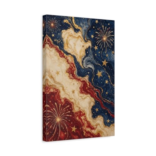 Toile feux d'artifice abstrait Impression premium sur châssis 3cm