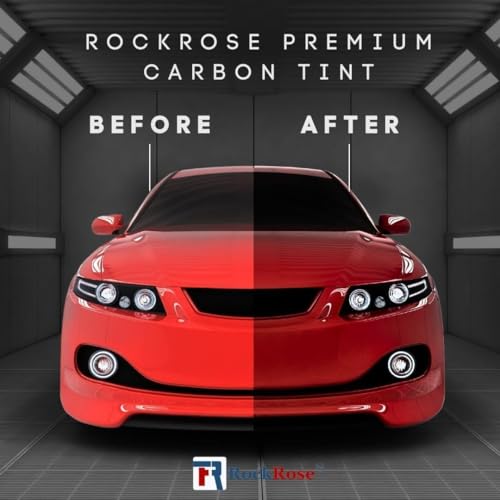 RockRose 15% VLT Car Tint 24 in x 100FT 2PLY Premium Carbon Professional Tint Window Heat, UV, and IRR Block for Cars Adhesive Film