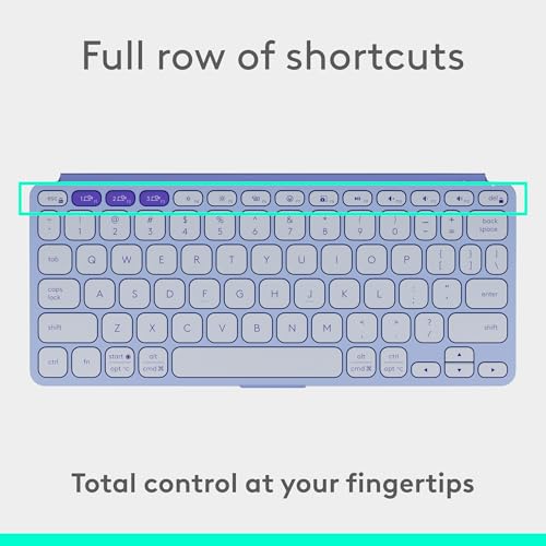 Logitech Keys-to-Go 2 Portable Bluetooth Keyboard for Tablet with Built-in Cover, Slim and Compact Wireless Keyboard for Windows, Android, Linux, iPad, iPhone, Mac, Apple TV - Lilac Logitech Keys-to-Go 2 Portable Bluetooth Keyboard for Tablet with Built-in Cover, Slim and Compact Wireless Keyboard for Windows, Android, Linux, iPad, iPhone, Mac, Apple TV - Lilac