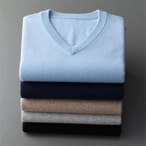 Classic Pullovers V-Neck Men Autumn Winter Cashmere Blend Warm Jumper Business Classics Knit Top2