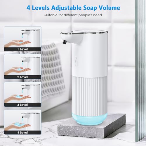 Image of Upgraded 12oz Automatic Soap Dispenser, Hand Soap Dispenser IPX6 Waterproof, 4 Levels Adjustable Automatic Liquid Shower for Kitchen Bathroom