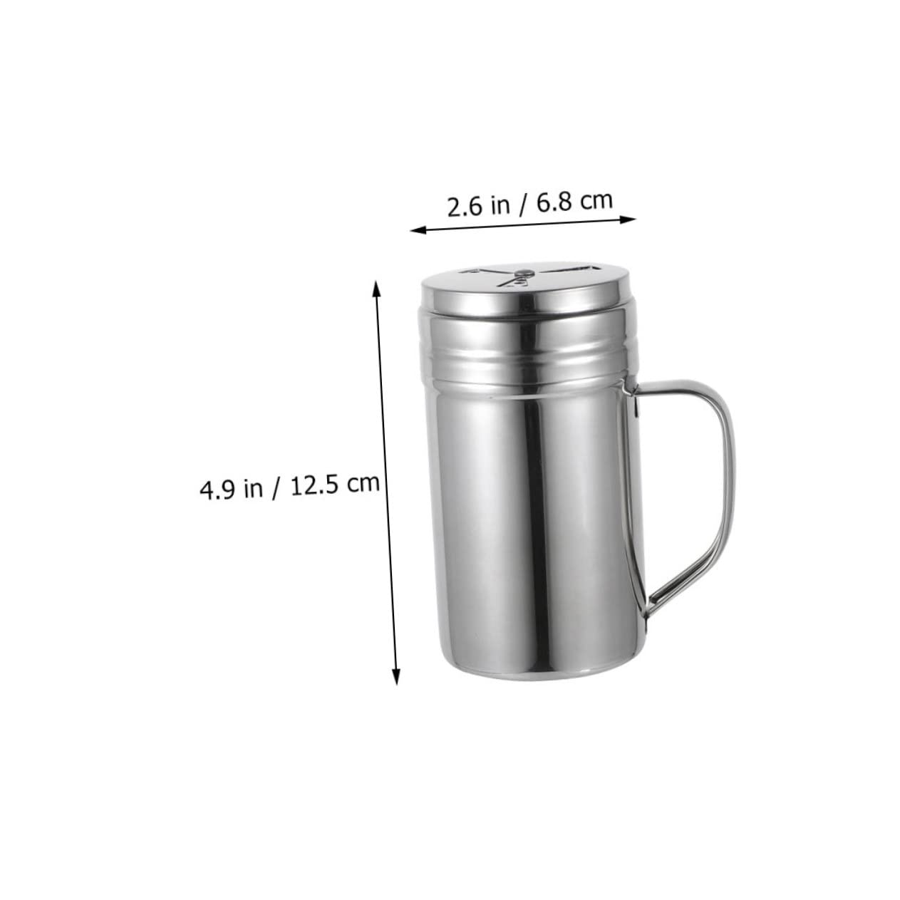 Happyyami Shakers Handle Set of 2 Stainless Steel Condiment Jars Pepper Dispenser Salt Dispenser for Kitchen