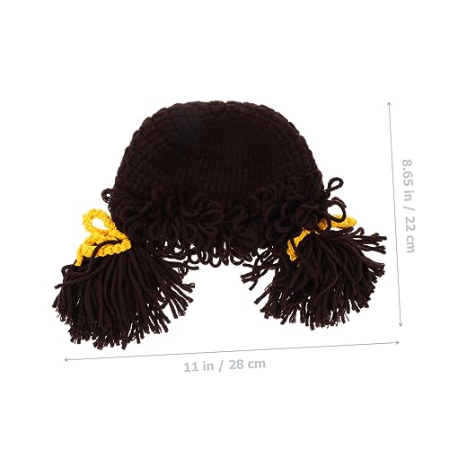 SAFIGLE Bangs Wig Hats Cute Earflap Hat Lovely Wig Hat Snow Hats Hats Knit Hat Newborn Bonnet Newborn Warm Hat2