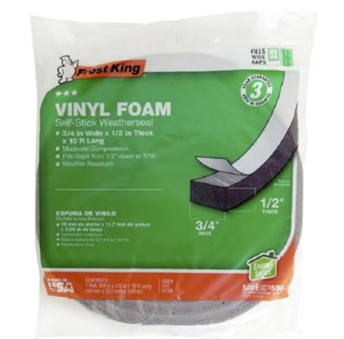 Frost King Vinyl Foam Tape 3/4 W 10' L