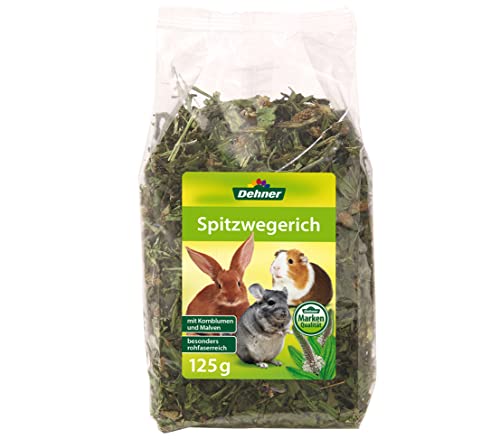 Dehner Nagersnack, Spitzwegerich rohfaserreich, für Zwergkaninchen / Nager, 6 x 125 g (750 g)