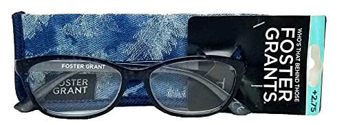 Foster Grant Women's Kayleen blu Reading Glasses w/case +1.75