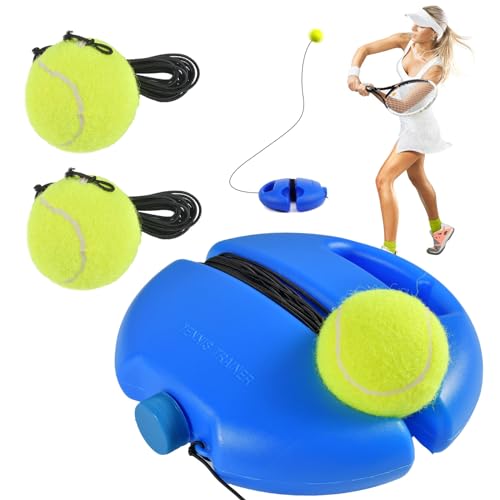 Funmo Tennis Trainer - Set da tennis, con 2 palline di rimbalzo, elastico, per allenamento di tennis, per adulti, bambini, giocatori principianti