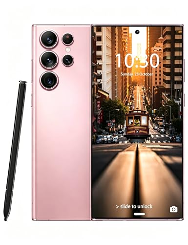 Image of C24 Ultra Unlocked Phone 5G Dual SIM, 8GB+256GB Large Storage Unlockedphone, Android 14.0 Cell Phone, 6800 mAh Battery Smart Phone, 6.8-inch HD Screen /Fingerprint Lock /GPS (Light Pink)