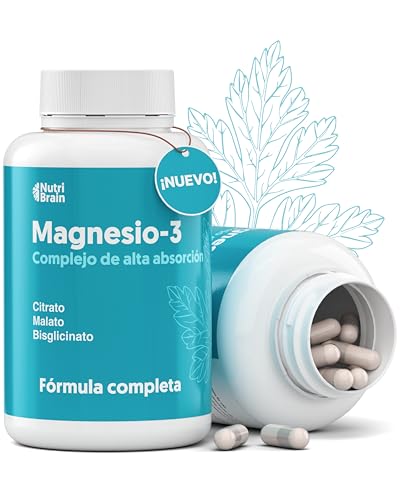 Magnesio 3X Acción Premium: Malato, Bisglicinato y Citrato | Energía Diurna, Sueño y Recuperación Muscular e Integral | Fórmula de Máxima Absorción | Salud Digestiva y Ósea | 190 Cápsulas