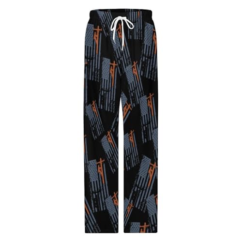 Lineman Flag Classic Mens Pajama Pants Sleepwear Soft Lounge Sleep PJ Bottoms with Pockets4