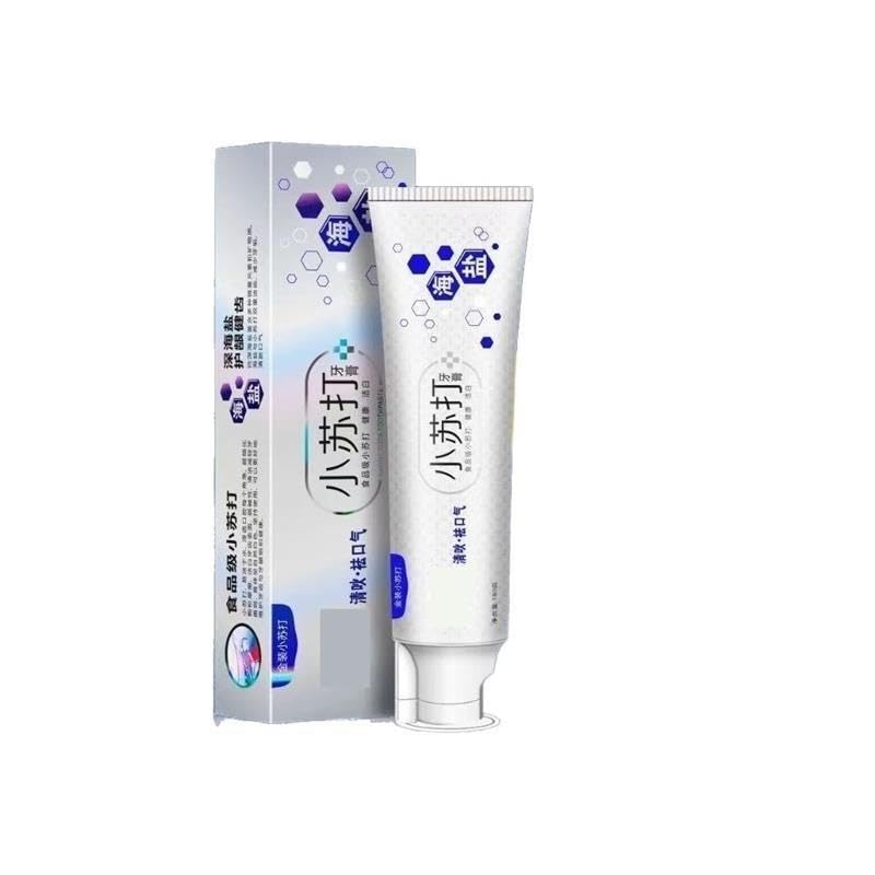 Dentifricio sbiancante al bicarbonato di sodio sale marino, doppia formula for pulire i residui, rimuovere il giallo e le macchie, 180 g for l'igiene orale for adulti(3pcs)