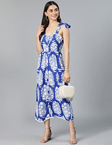 Image of oxolloxo Truffle Orange Printed Women Long Dress