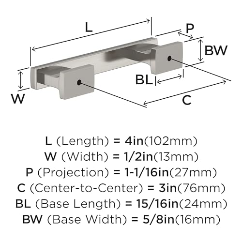 Image of Amerock 25 Pack 3 inch Triomphe Satin Nickel Drawer Pull