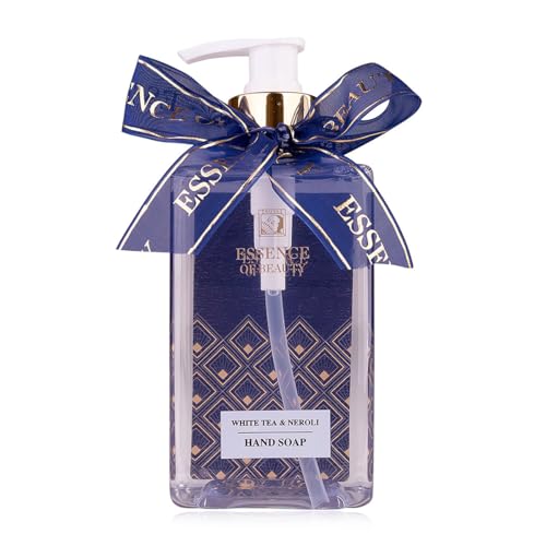 Accentra Distributeur de savon SALSA ESSENCE OF BEAUTY, savon liquide 270ml, parfum Thé Blanc et Néroli, cadeau pour femmes, mamans, amies, rechargeable, design élégant