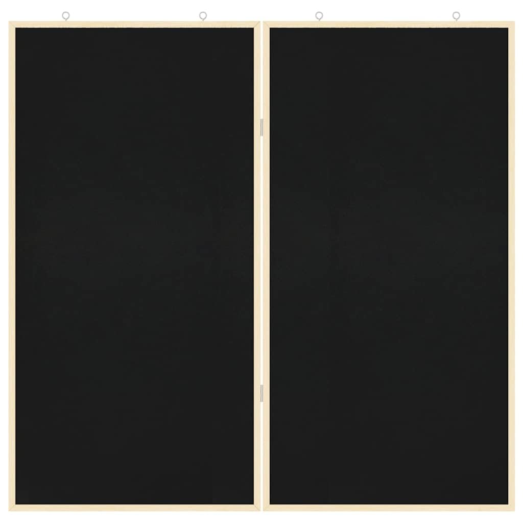 Lavagna informativa nera in legno massello di pino, 100 x 100 x 1,4 cm, pieghevole, per ufficio e casa, robusta bacheca per appunti, foto e foglietti