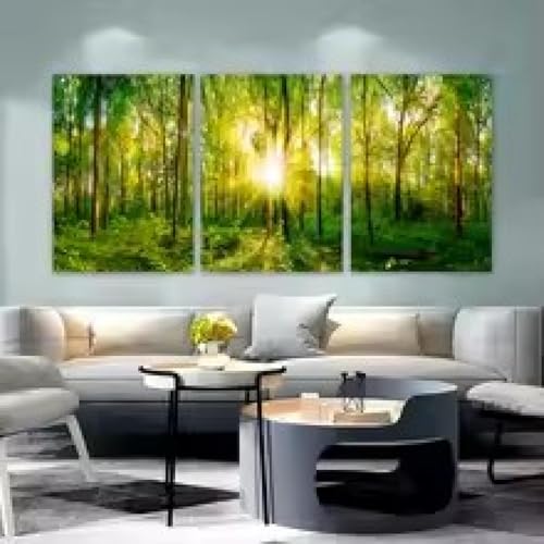 Impressions sur toile de forêt moderne pour créer un salon lumineux et relaxant de 60x110cm