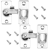 2 Stück Türriegel Set Klein Türschloss 304 Edelstahl 90 Grad Rechtwinklig Beidseitig Schubriegel Sicherheitswinkel Verriegelung mit 8 Edelstahl Schrauben für Schiebetür Fenstersperre Tiertür