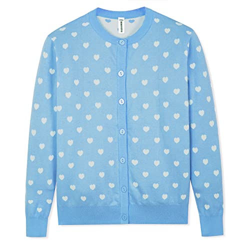 Boboyoyo Girls Cardigans 100% Cotton Kids Heart Cardigan Sweater Long Sleeve Toddler Girl Soft Knit Cardigan #TOP21
