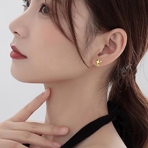 SLUYNZ 925 Sterling Silver Star Earrings Studs for Women Teens Dainty Post Studs Earrings Asymmetric Earrings3
