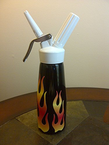 Whipped Cream Dispenser - 1 pint (1/2 Liter) - Enamel Finish (Black Flame)