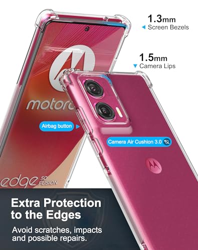 Image of CoverLine Back Cover Silicone Flexible Bumper Transparent Cover for Motorola Edge 50 Fusion-Transparent