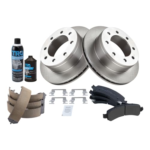 Image of TRQ Rear Brake Pad & Rotor Kit Semi-Metallic Compatible with 2008-2016 GMC Savana 3500
