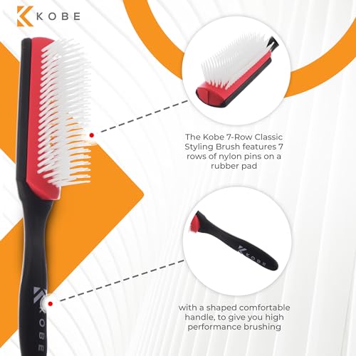 Kobe Economy Hairbrush - Classic Compact Styling Brush - Smoothing Blow Dry Hair Brush for Detangling & Straightening - For Long & Short Hair - Use Wet & Dry - Image 2