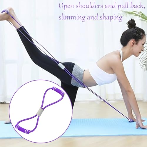 Trenażer brzucha Wielofunkcyjne elastyczne opaski oporowe z 6 elastycznymi lateksowymi rurkami z taśmą oporową 8 i elastyczną taśmą, do brzucha i fitnessu (wielorazowe)