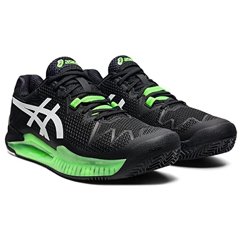 Tênis Asics Gel Resolution 8 Saibro - Black/Green Gecko (43)