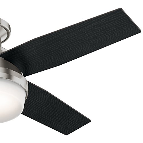 Hunter Fan 44' Contemporary Low Profile Ceiling Fan In Brushed Nickel With Led Light Kit And Remote Control (Renewed) #TOP5