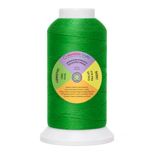 Mandala Crafts Green Tex 70 Polyester Heavy Duty Thread for Upholstery