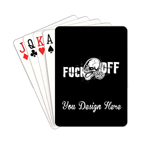 Funny Playing Cards Skull Fuck Off Custom Playing Cards Personalized Playing Cards With Photo Customized Deck Of Playing Cards For Party Favors Poker Cards Birthday Gifts For Friends Family #TOP19