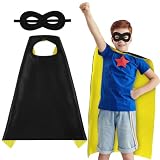 AUYAO Capa Superheroe Niño, Capa Máscaras, Amarillo Negro