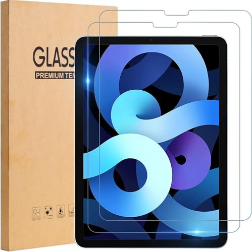 World biz 2-Pack Screen Protector for iPad Air 2022 10.9 (Air 5/4) 9H Tempered Glass Film Ultra Clear Bubble Free