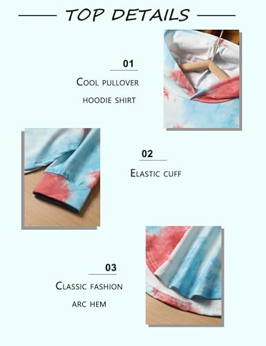 Image of Girls Clothes Tie Dye Sweatsuit Long Sleeve Sweatshirt Tops and Flare Pants 2PCS Girls Fall Clothes