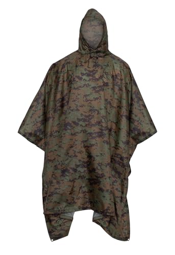 Poncho Rothco pour hommes imperméable et militaire en nylon ripstop noir