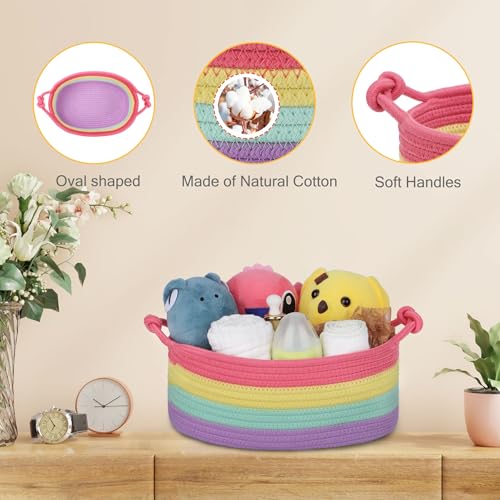 Image of Small Empty Gift Basket with Bag & Ribbons, Rainbow