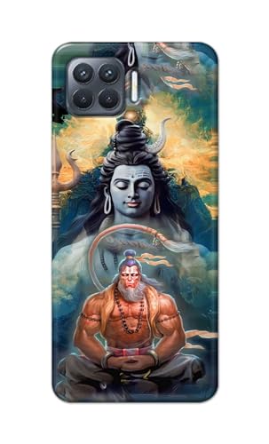 Image of PRINTFIDAA Printed Hard Back Cover Case for Oppo F17 Pro | Oppo A93 4G | Oppo Reno4 F | Oppo Reno 4 F Back Cover (Lord Shiva and Hanuma) -112